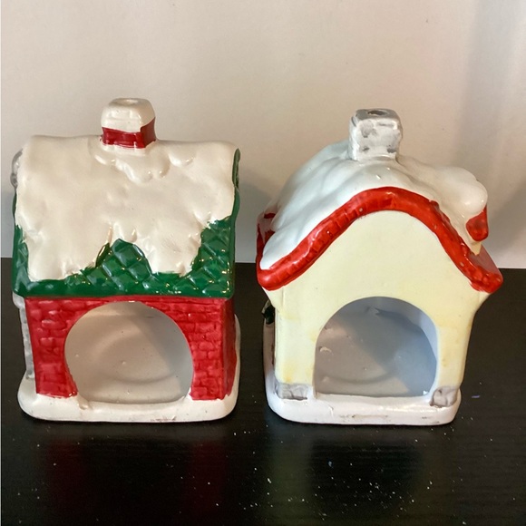 Vintage 2 JSNY Christmas Village Santa’s Workshop And VillageHouse Candle Holder - Picture 2 of 7
